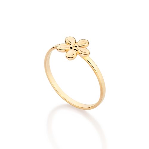 ANEL SKINNY FLOR BANHADO A OURO 18K