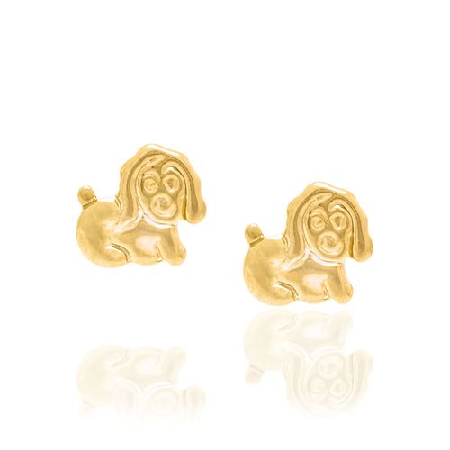 BRINCO INFANTIL CACHORRO BANHADO A OURO 18K