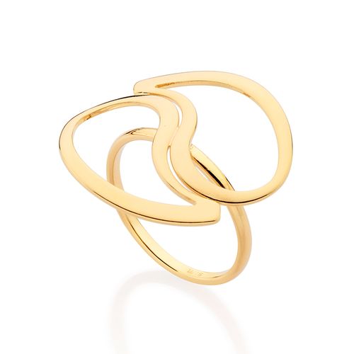 ANEL GOTAS VAZADAS BANHADO A OURO 18K