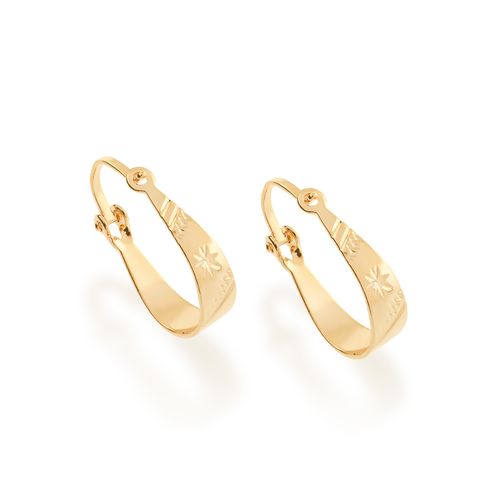 BRINCO ARGOLA INFANITIL BANHADO A OURO 18K