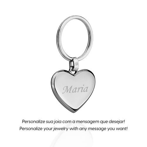 CHAVEIRO CORAÇÃO PERSONALIZÁVEL DE AÇO