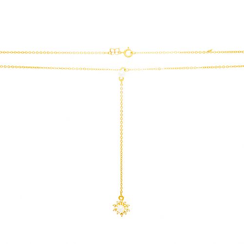 GARGANTILHA BANHADA A OURO 18K COM PÉROLAS E ZIRCÔNIAS