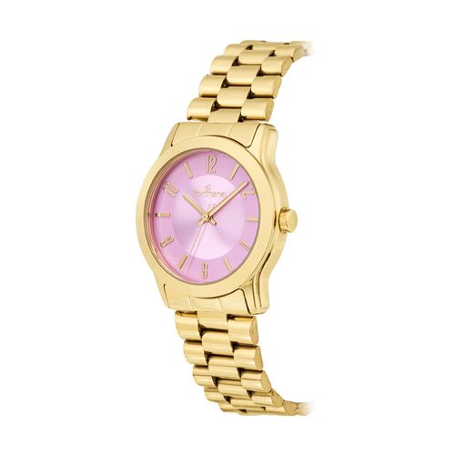 RELÓGIO ANALÓGICO SOCIAL DOURADO