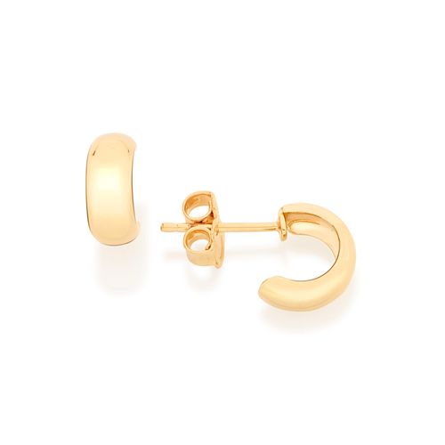BRINCO MEIA ARGOLA BANHADO A OURO 18K