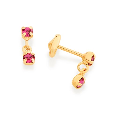 BRINCO INFANTIL BANHADO A OURO 18K COM CRISTAIS