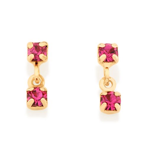 BRINCO INFANTIL BANHADO A OURO 18K COM CRISTAIS