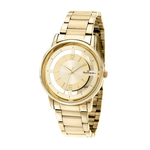 RELÓGIO ANALÓGICO SOCIAL DOURADO