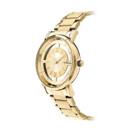 RELÓGIO ANALÓGICO SOCIAL DOURADO