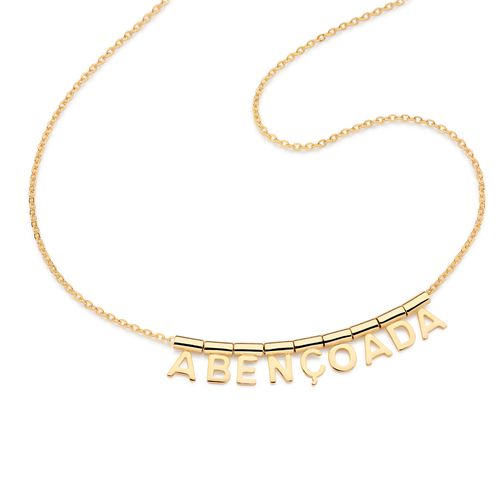 GARGANTILHA ABENÇOADA BANHADA A OURO 18K