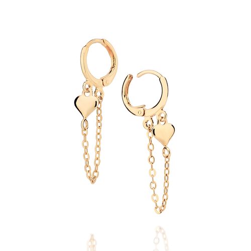 BRINCO ARGOLA CORAÇÃO BANHADO A OURO 18K