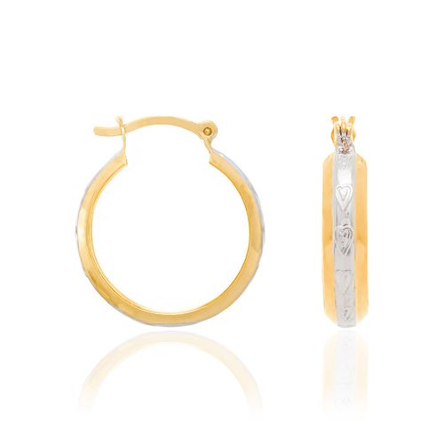 BRINCO ARGOLA BANHADO A OURO 18K COM APLICAÇÃO DE RHODIUM