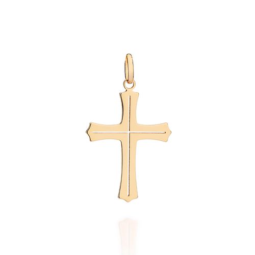 PINGENTE CRUZ VAZADO BANHADO A OURO 18K