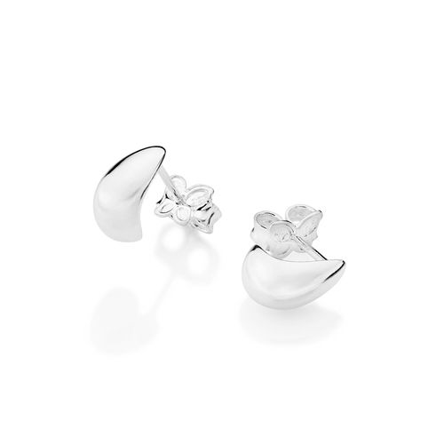 BRINCO MEIA ARGOLA GOTA DE PRATA MACIÇA 925