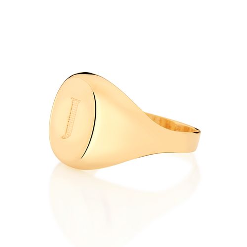 ANEL LETRA BANHADO A OURO 18K-LETRA J