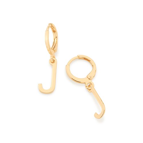BRINCO ARGOLA COM LETRAS BANHADO A OURO 18K-LETRA J