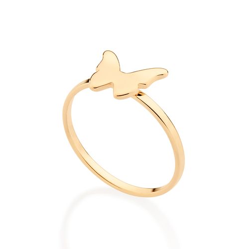 ANEL SKINNY BORBOLETA BANHADO A OURO 18K