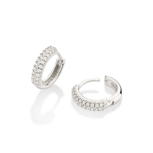 BRINCO ARGOLA DE PRATA 925 COM ZIRCÔNIAS