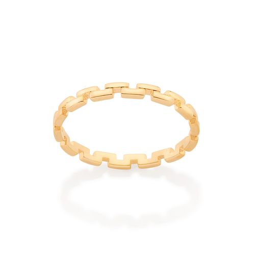ANEL SKINNY RING BLOCOS BANHADO A OURO 18K