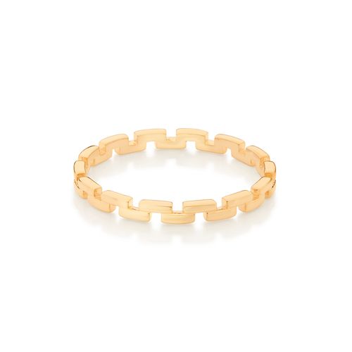 ANEL SKINNY RING BLOCOS BANHADO A OURO 18K