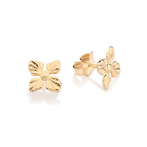 BRINCO FLOR BANHADO A OURO 18K