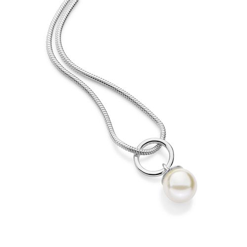 PINGENTE SOLITÁRIO DE PRATA MACIÇA 925 COM PÉROLA SINTÉTICA