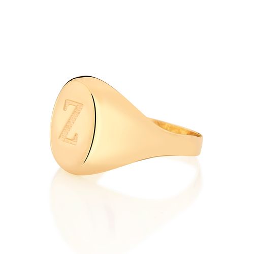ANEL LETRA BANHADO A OURO 18K-LETRA Z