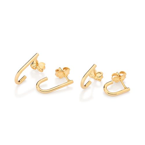 KIT BRINCO MEIA ARGOLA BANHADO A OURO 18K
