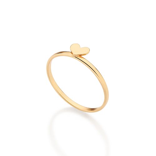ANEL SKINNY CORAÇÃO BANHADO A OURO 18K