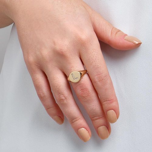 ANEL DEDO MINDINHO LETRA BANHADO A OURO 18K-LETRA L