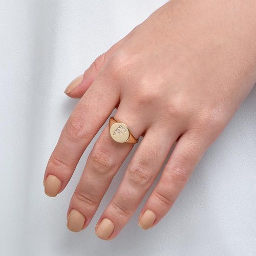 ANEL DEDO MINDINHO LETRA BANHADO A OURO 18K-LETRA F