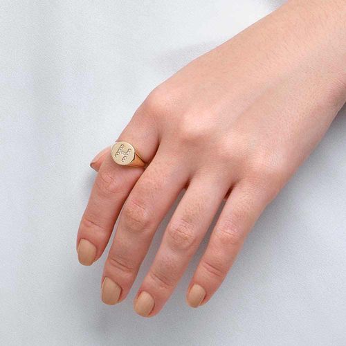 ANEL DEDO MINDINHO LETRA BANHADO A OURO 18K-LETRA H