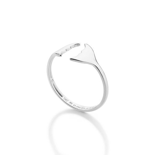 ANEL AJUSTÁVEL CAUDA DE BALEIA DE PRATA MACIÇA 925