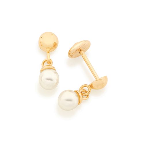 BRINCO INFANTIL BANHADO A OURO 18K COM PÉROLAS