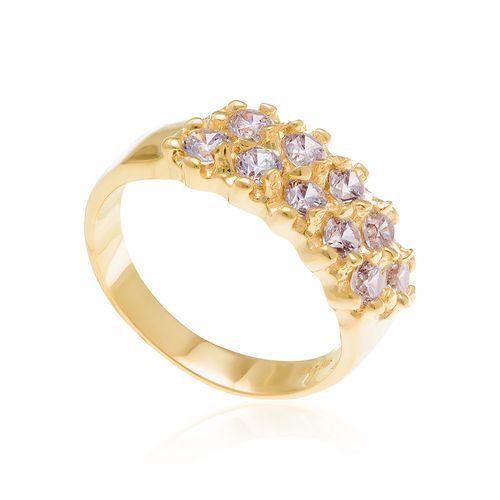 ANEL BANHADO A OURO 18K COM ZIRCÔNIAS