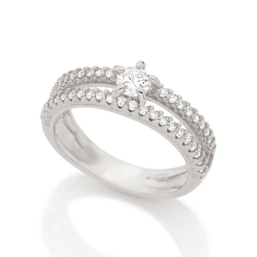 ANEL BANHADO A RHODIUM COM ZIRCÔNIAS