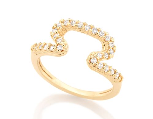 ANEL BANHADO A OURO 18K COM ZIRCÔNIAS
