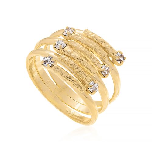 ANEL BANHADO A OURO 18K COM CRISTAIS