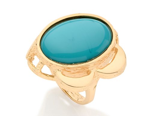 ANEL BANHADO A OURO 18K COM CRISTAL