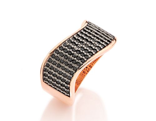 ANEL BANHADO A OURO 18K COM ZIRCÔNIAS