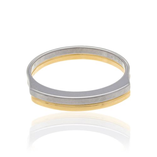 ANEL BANHADO A OURO 18K E RODIUM