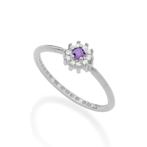 ANEL BANHADO A RHODIUM COM ZIRCÔNIAS