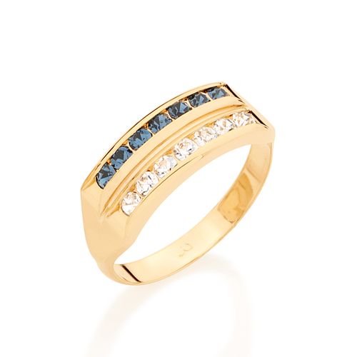 ANEL BANHADO A OURO 18K COM CRISTAIS