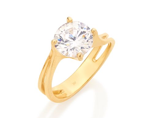 ANEL BANHADO A OURO 18K COM ZIRCÔNIA