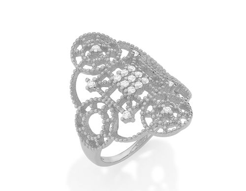 ANEL BANHADO A RHODIUM COM ZIRCÔNIAS