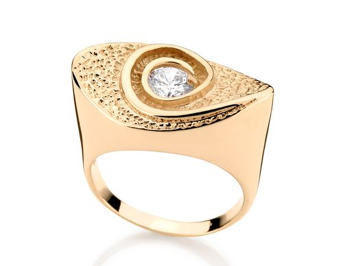 ANEL BANHADO A OURO 18K COM ZIRCÔNIA