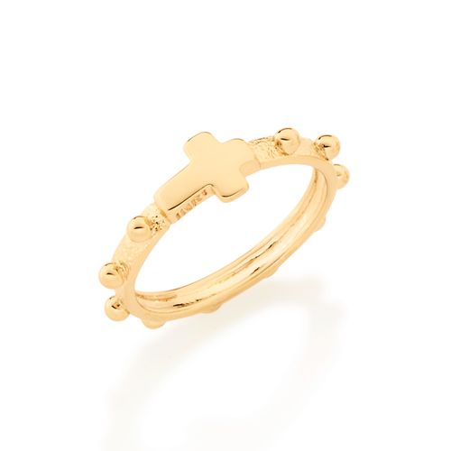 ANEL ROSÁRIO BANHADO A OURO 18K
