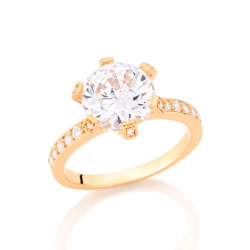 ANEL BANHADO A OURO 18K COM ZIRCÔNIAS