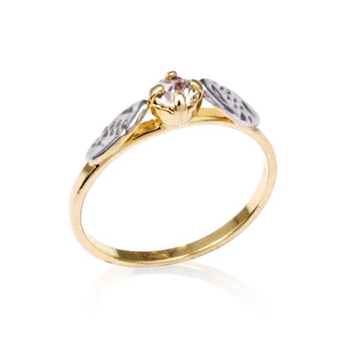 ANEL INFANTIL BANHADO A OURO 18K COM CRISTAL E APLICAÇÃO DE RHODIUM