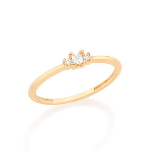 ANEL SKINNY RING BANHADO A OURO 18K COM ZIRCÔNIA