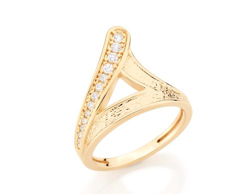 ANEL BANHADO A OURO 18K COM ZIRCÔNIA